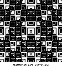 Abstraktes geometrisches nahtloses Muster.  Schwarz-weißer Vektorhintergrund. schwarze Mandala.
