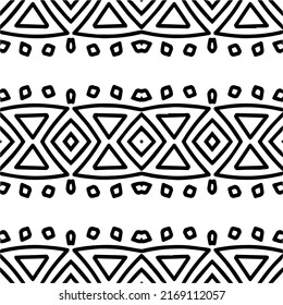 Abstract geometric seamless pattern.  Black and white vector background. black mandala.
