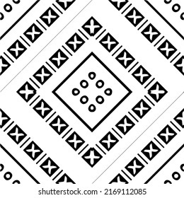 Abstract geometric seamless pattern.  Black and white vector background. black mandala.
