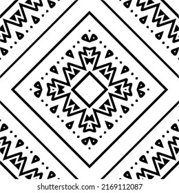 Abstract geometric seamless pattern.  Black and white vector background. black mandala.
