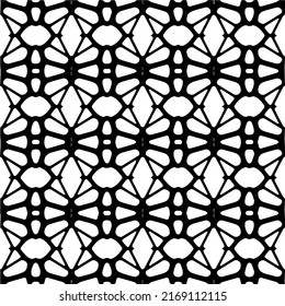 Abstract geometric seamless pattern.  Black and white vector background. black mandala.
