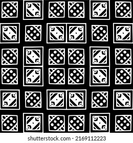 Abstract geometric seamless pattern.  Black and white vector background. black mandala.