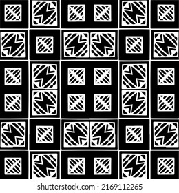 Abstract geometric seamless pattern.  Black and white vector background. black mandala.
