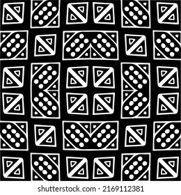 Abstract geometric seamless pattern.  Black and white vector background. black mandala.