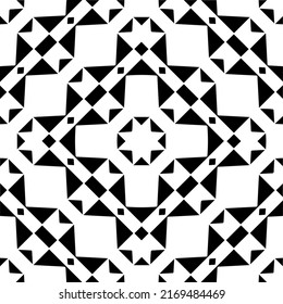 Abstract geometric seamless pattern.  Black and white vector background. black mandala.
