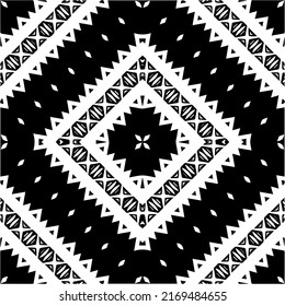 Abstract geometric seamless pattern.  Black and white vector background. black mandala.