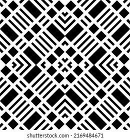 Abstract geometric seamless pattern.  Black and white vector background. black mandala.