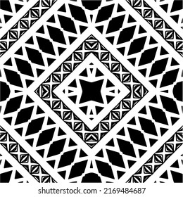 Resumen del patrón geométrico sin costuras.  Fondo vectorial blanco y negro. mandala negra.