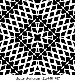 Abstract geometric seamless pattern.  Black and white vector background. black mandala.