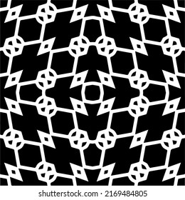 Abstraktes geometrisches nahtloses Muster.  Schwarz-weißer Vektorhintergrund. schwarze Mandala.