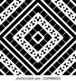 Abstract geometric seamless pattern.  Black and white vector background. black mandala.