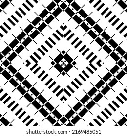 Resumen del patrón geométrico sin costuras.  Fondo vectorial blanco y negro. mandala negra.