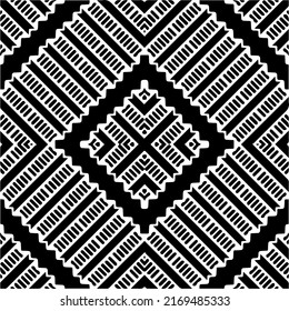 Resumen del patrón geométrico sin costuras.  Fondo vectorial blanco y negro. mandala negra.