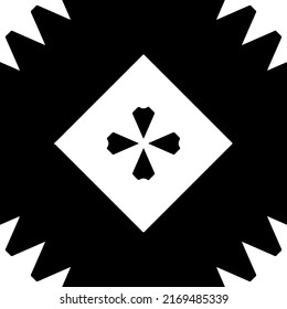 Abstract geometric seamless pattern.  Black and white vector background. black mandala.
