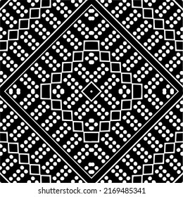 Abstract geometric seamless pattern.  Black and white vector background. black mandala.