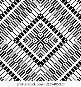 Abstract geometric seamless pattern.  Black and white vector background. black mandala.