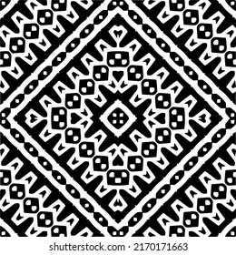 
Abstract geometric seamless pattern.  Black and white vector background. monochrome mandala.
