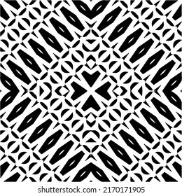 
Abstract geometric seamless pattern.  Black and white vector background. monochrome mandala.