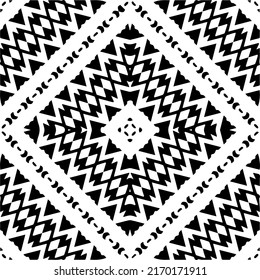 
Resumen del patrón geométrico sin costuras.  Fondo vectorial blanco y negro. mandala monocroma.