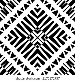 Abstraktes geometrisches nahtloses Muster.  Schwarz-weißer Vektorhintergrund. monochrome Mandala.