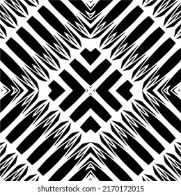 Abstract geometric seamless pattern.  Black and white vector background. monochrome mandala.