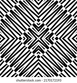 Abstract geometric seamless pattern.  Black and white vector background. monochrome mandala.