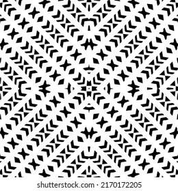 
Resumen del patrón geométrico sin costuras.  Fondo vectorial blanco y negro. mandala monocroma.