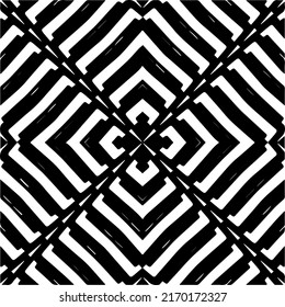 
Resumen del patrón geométrico sin costuras.  Fondo vectorial blanco y negro. mandala monocroma.