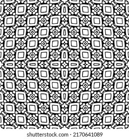 
Abstract geometric seamless pattern.  Black and white vector background. monochrome mandala.