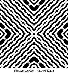 
Abstract geometric seamless pattern.  Black and white vector background. monochrome mandala.