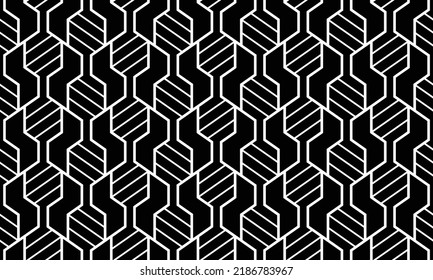 Abstract geometric seamless pattern. Black and white. Modern stylish texture repeating vector background.