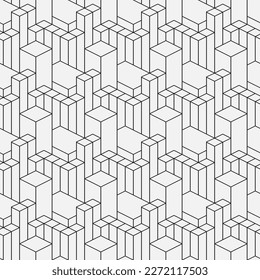 Resumen del patrón geométrico sin costuras. Textura en blanco y negro. Fondo moderno con formas geométricas. Gráfico vectorial.