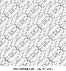 Abstraktes geometrisches nahtloses Muster. Schwarz-Weiß-Textur. Moderner einfarbiger Hintergrund. Gittergrafisches Design. Vektorgrafik.