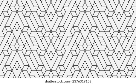 Abstract geometric seamless pattern. Black and white texture. Modern background. Lattice graphic design. Vector.