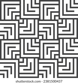 abstract geometric seamless pattern. black and white squares, mosaic, modern stylish texture, monochrome trellis, wallpaper, backdrop, packaging, wrapping, vector illustration