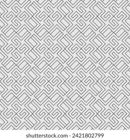 Abstract geometric seamless pattern. Black and white texture. Modern monochrome background. Lattice graphic design. Vector.