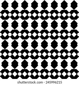Abstract geometric seamless pattern in black and white. Modern monochrome background texture 