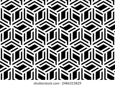 Abstract geometric seamless pattern. Black and white. Modern stylish texture repeating vector background.