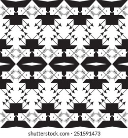 Abstract geometric seamless pattern. Black and white style pattern 
