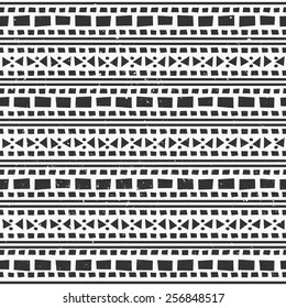 Abstract geometric seamless pattern in black and white.