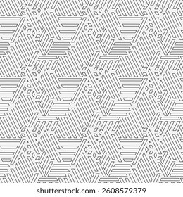 Abstract geometric seamless pattern. Black and white texture. Modern monochrome background. Lattice graphic design. Vector.