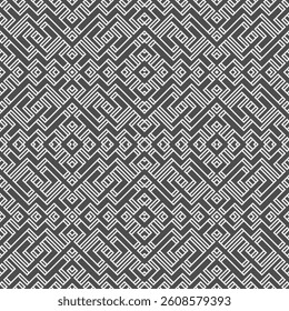 Abstract geometric seamless pattern. Black and white texture. Modern monochrome background. Lattice graphic design. Vector.