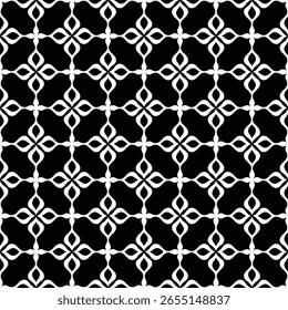 Abstract Geometric Seamless Pattern | Black and White Minimalist Vector Design