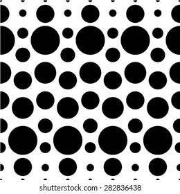 Abstract geometric seamless pattern. Black and white style pattern with circle.