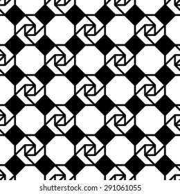 Abstract geometric seamless pattern. Black and white style pattern with triangle and lines.