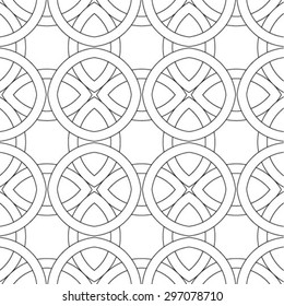 Abstract geometric seamless pattern. Black and white style pattern with circle and line.