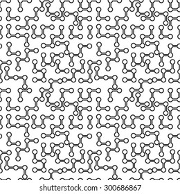 Abstract geometric seamless pattern. Black and white style pattern with circle and line.