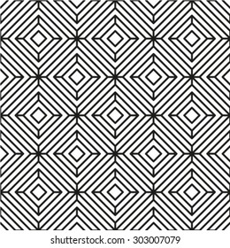 Abstract geometric seamless pattern. Black and white style pattern