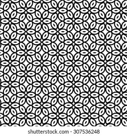 Abstract geometric seamless pattern. Black and white style pattern with circle and line.