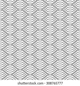 Abstract geometric seamless pattern. Black and white style pattern.